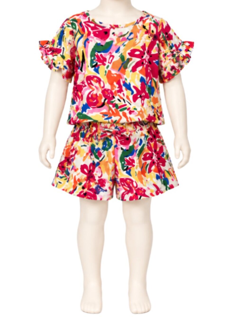 SHEIN Girls’ Colorful 2-Piece Top & Shorts Set Size: 7Y